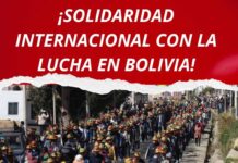 ¡SOLIDARIDAD INTERNACIONAL CON LA LUCHA EN BOLIVIA!