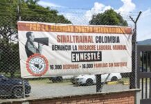 Apoyo solidario a los trabajadores de SINALTRAINAL de La Rosa